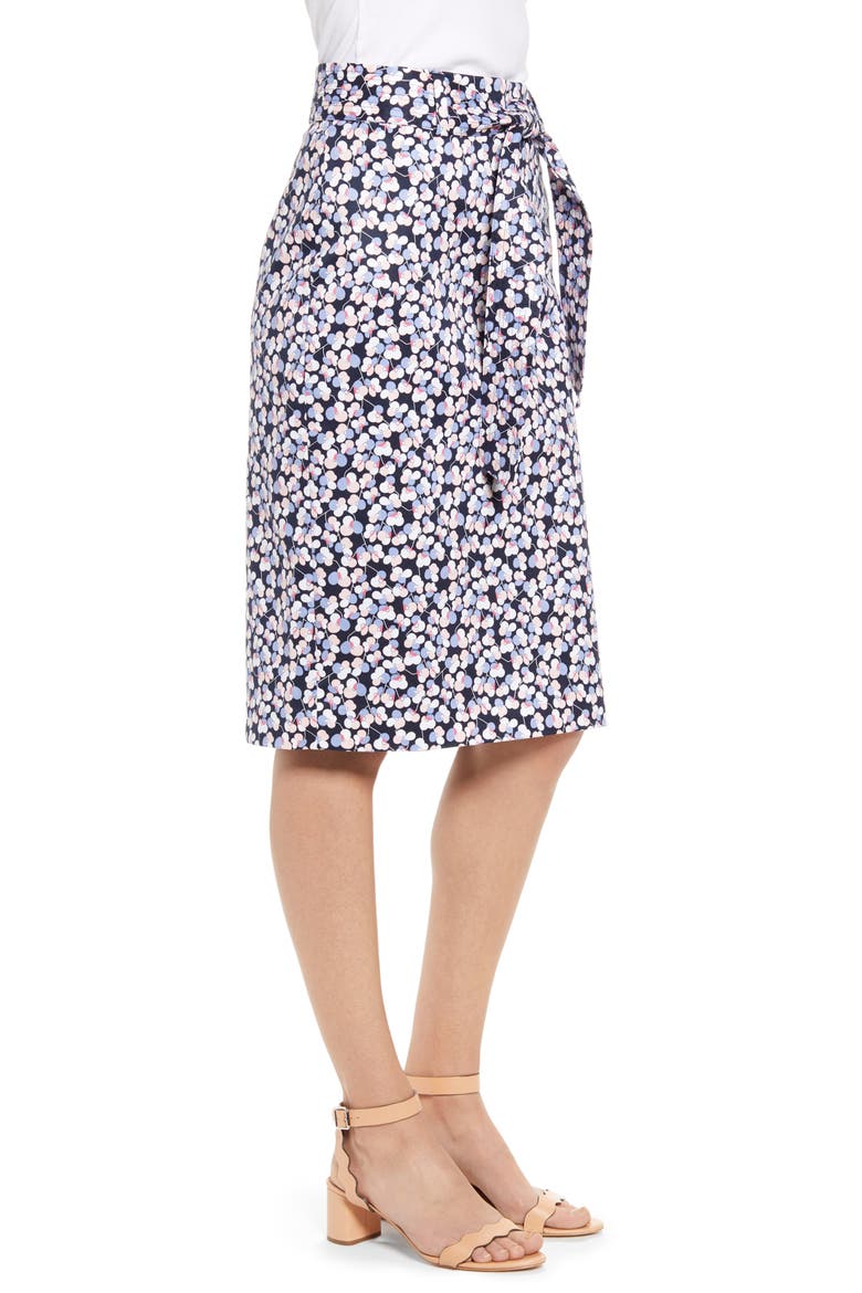 Twill Pencil Skirt, Alternate, color, NAVY VINTAGE POP FLORAL