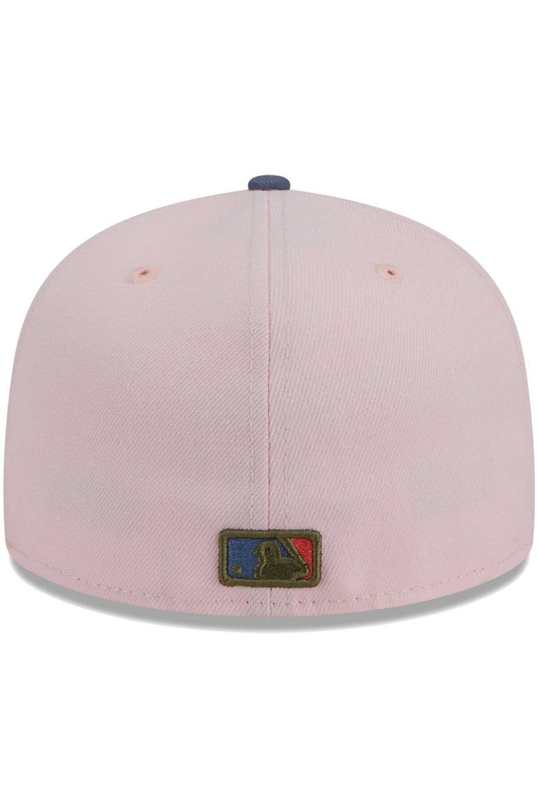 Men's New Era Pink/Blue New York Mets  Olive Undervisor 59FIFTY Fitted Hat, Alternate, color, Pink