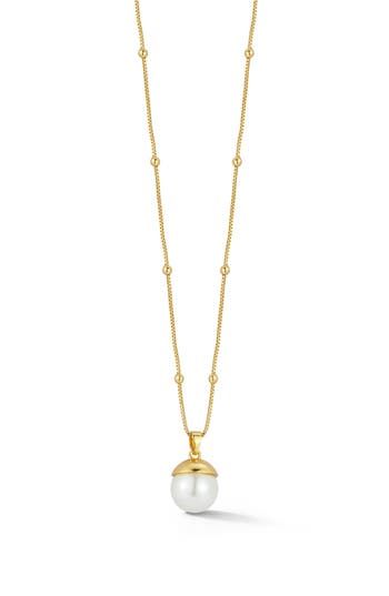 Chloe & Madison Chloe And Madison Faux Pearl Pendant Necklace In Gold