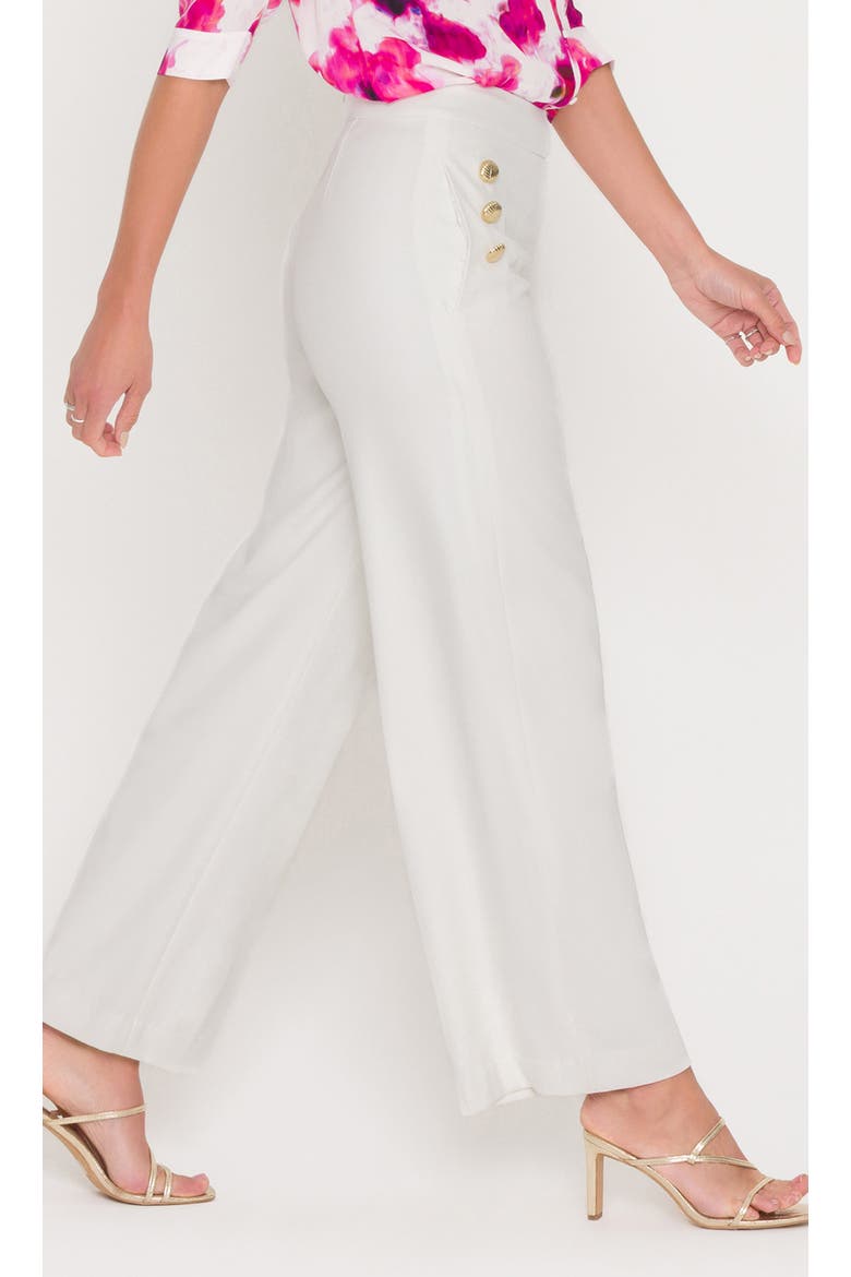 Medlyn Lightweight Crepe Pants, Alternate, color, white