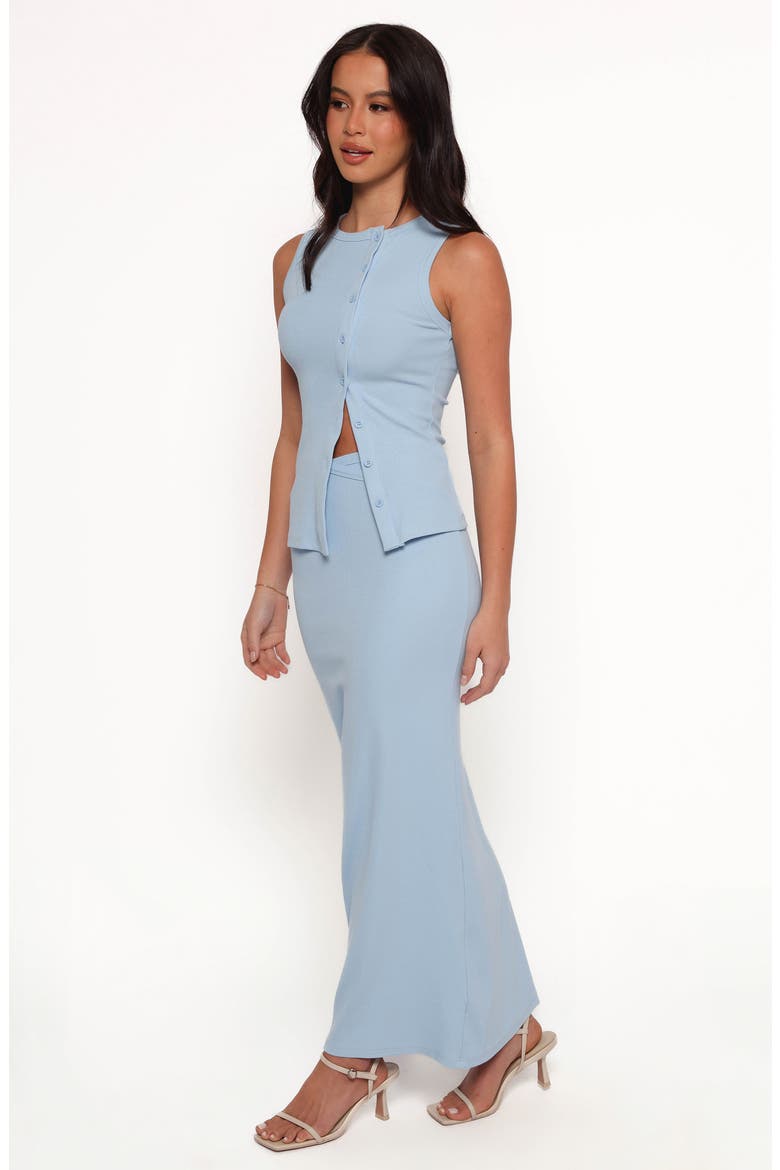 Adeline Buttoned Top & Maxi Skirt Set, Alternate, color, LIGHT BLUE