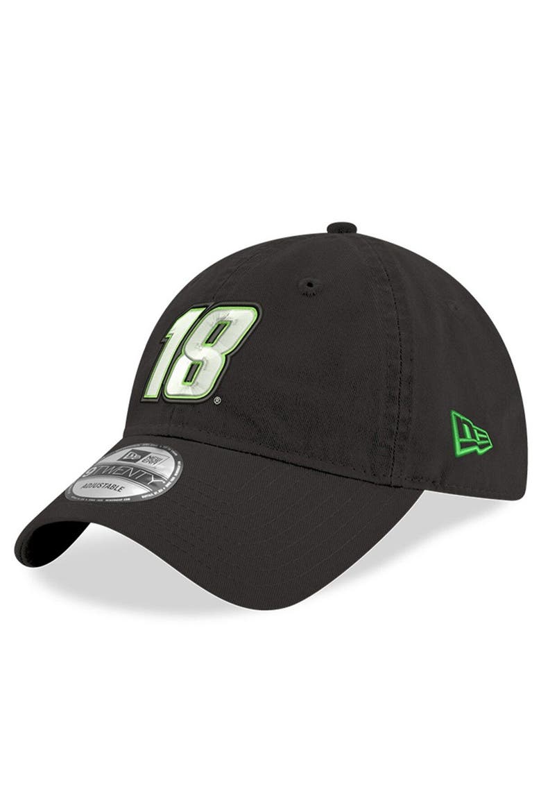 Men's New Era Black Kyle Busch Enzyme Washed 9TWENTY Adjustable Hat, Main, color, Black