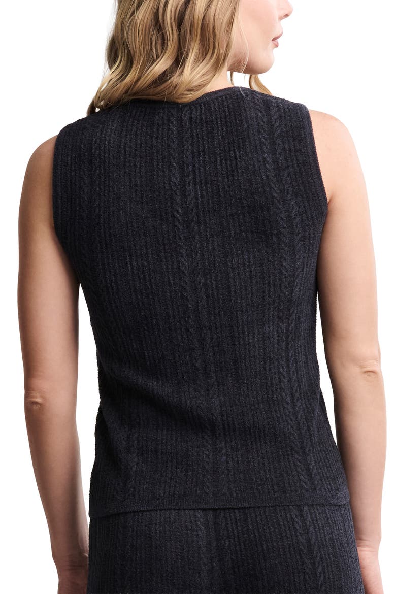 CozyChic™ Cable Knit Tank, Alternate, color, BLACK
