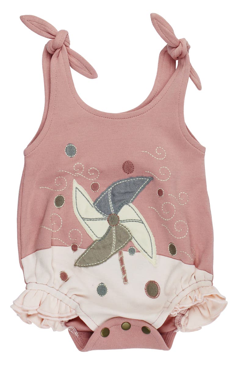 L'ovedbaby Pinwheel Appliqué Sleeveless Organic Cotton Bodysuit, Main, color, Pinwheel