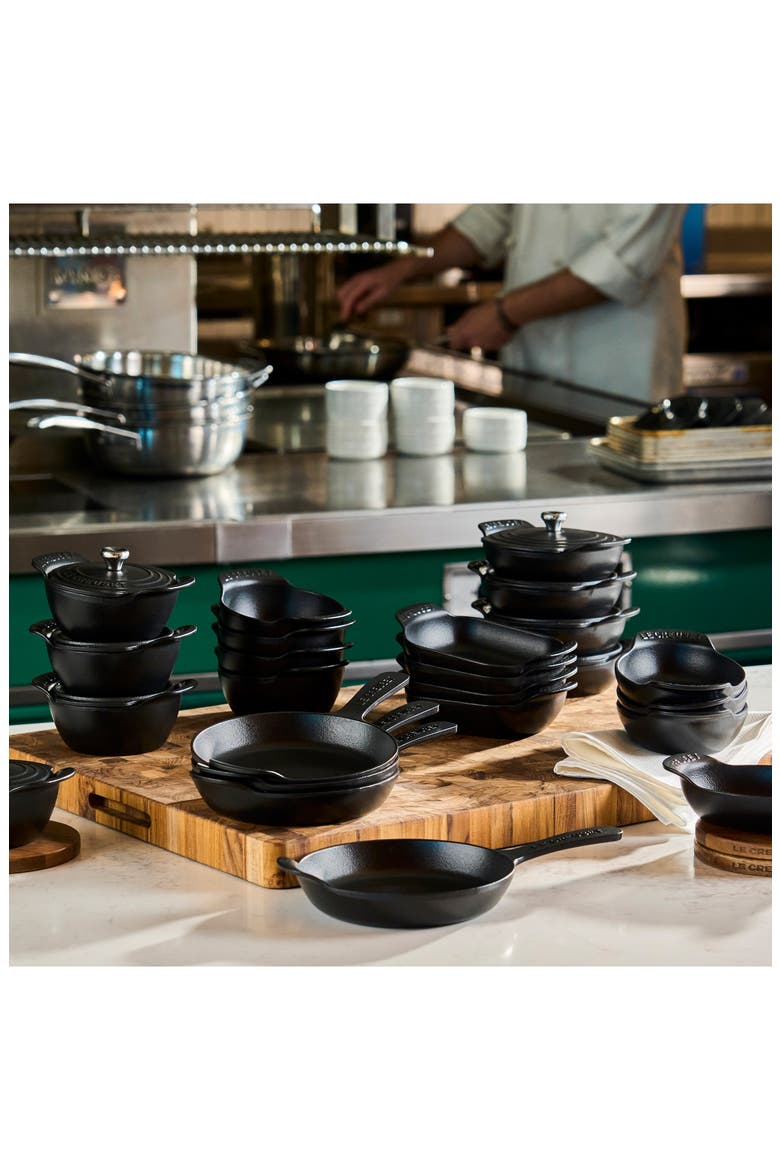 Gourmand Set of 4 1/3-Quart Enamel Cast Iron Rectangular Baker, Alternate, color, MATTE BLACK