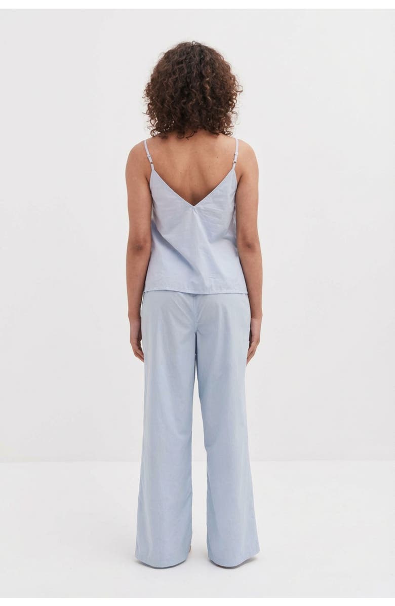 Desmond & Dempsey Cami Top & Lounge Wide Leg Trouser Set, Alternate, color, Plain Poplin Blue