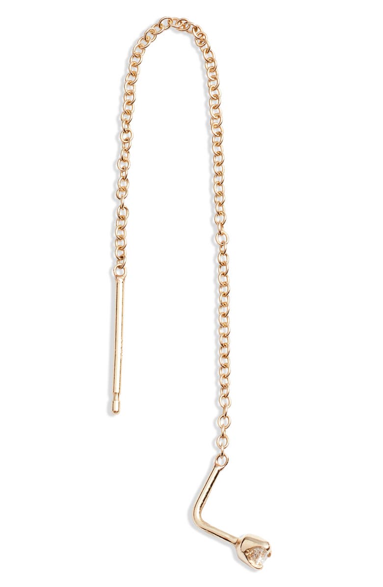 Zoë Chicco Diamond Threader Earrings, Alternate, color, Yellow Gold