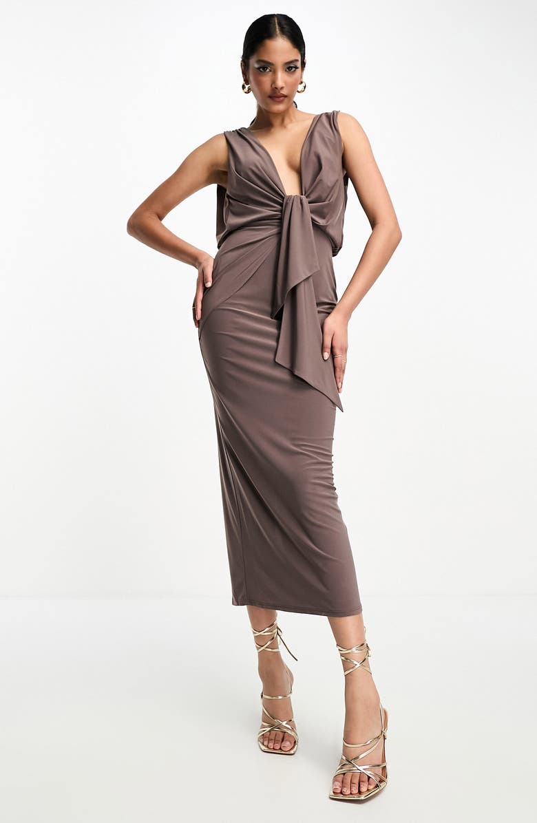 ASOS DESIGN Sleeveless Front Tie Jersey Dress, Main, color, 