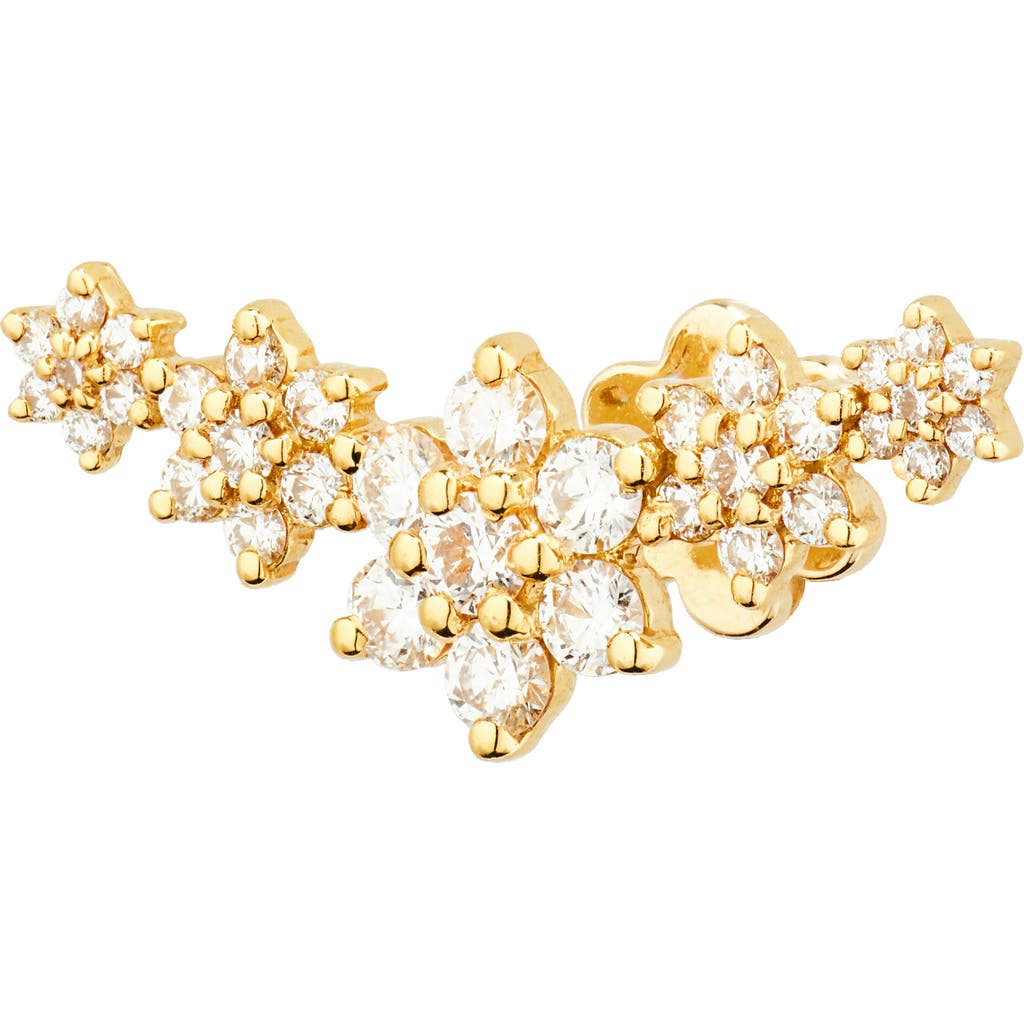 Maria Tash Diamond Five Flower Garland Single Stud Earring In Gold