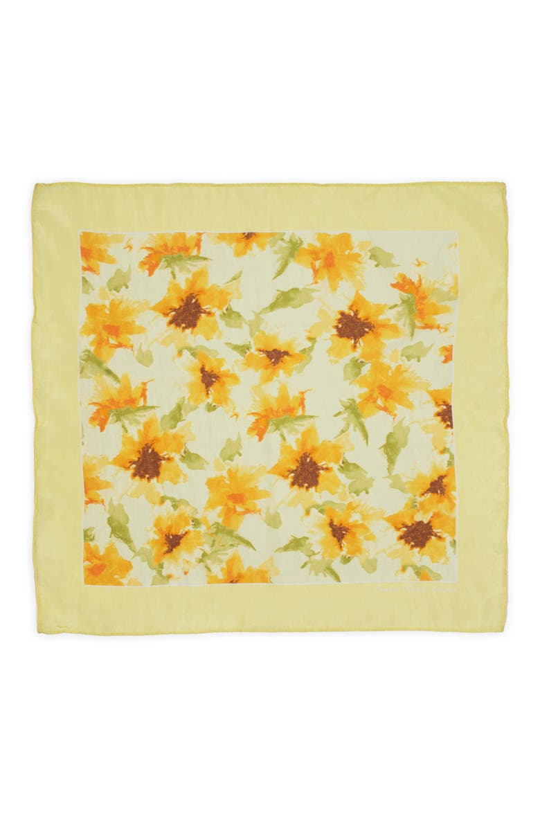 Lauren Ralph Lauren Yellow Floral Square, Main, color, Lemon Sorbet