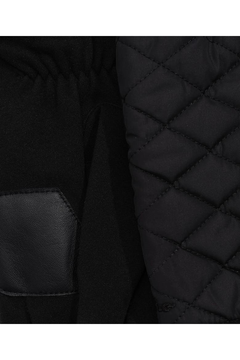 Layered Top Quilted Glove, Alternate, color, Black