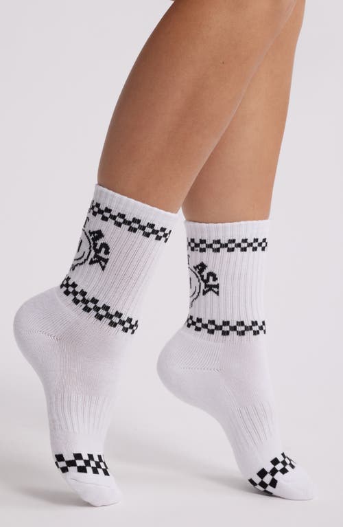 Friday Feelin ' Don't Ask Crew Socks In White