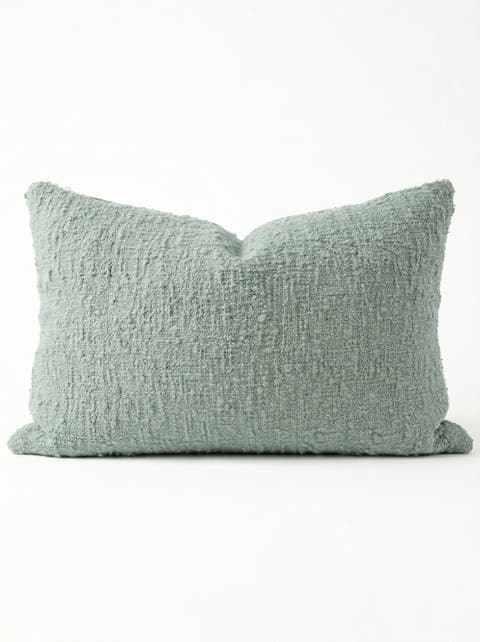 Cozy Cotton Boucle Lumbar Pillow with Down Insert