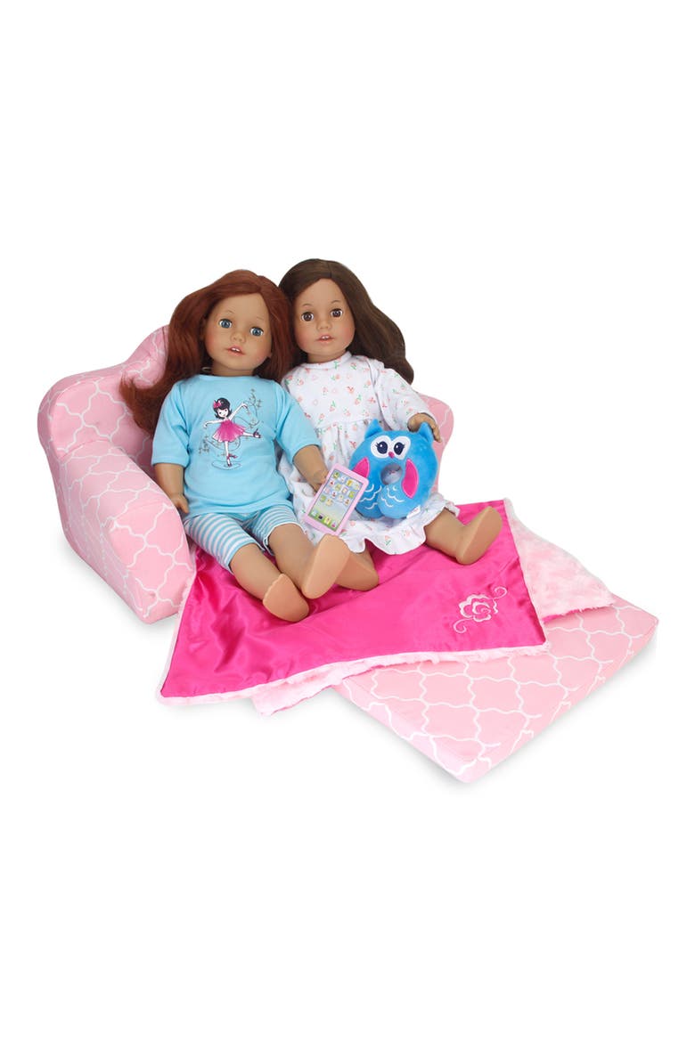 Sophia's 18" Doll Pull-Out Couch, Alternate, color, PINK