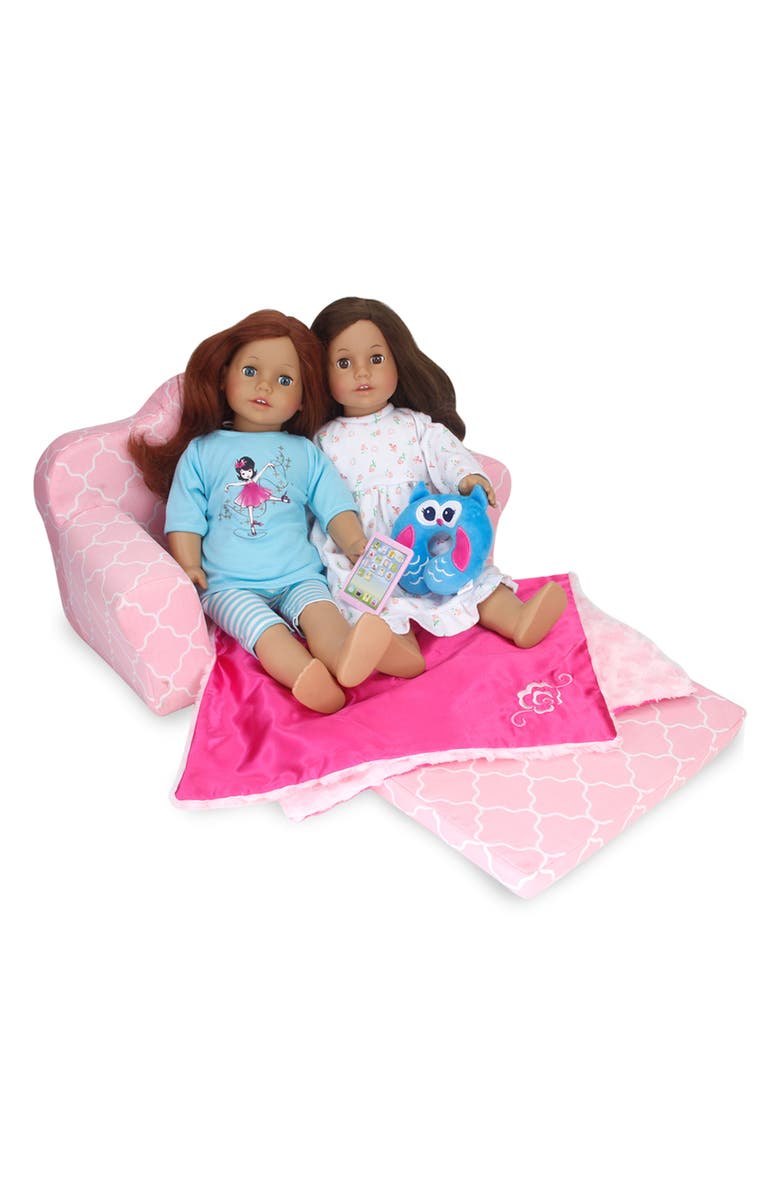 Teamson Kids Sophia's 18" Doll Pull-Out Couch, Alternate, color, Pink