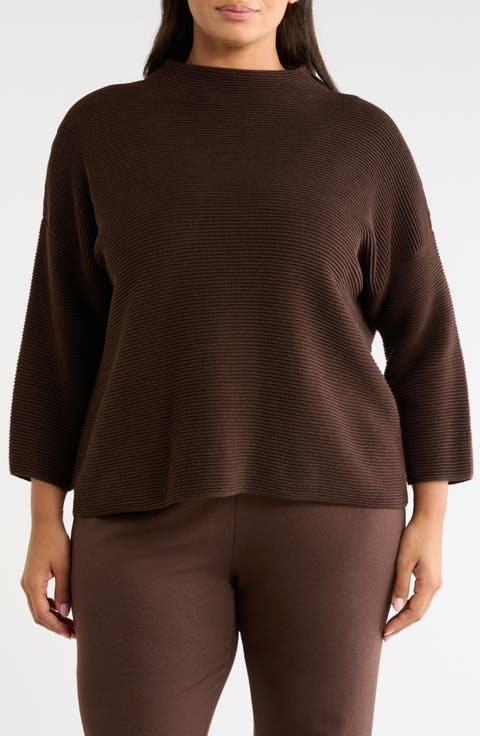 Organic Cotton & Tencel Lyocell Funnel Neck Sweater