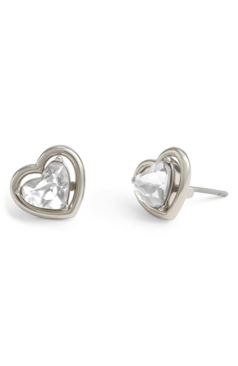Heart Halo Stud Earrings
