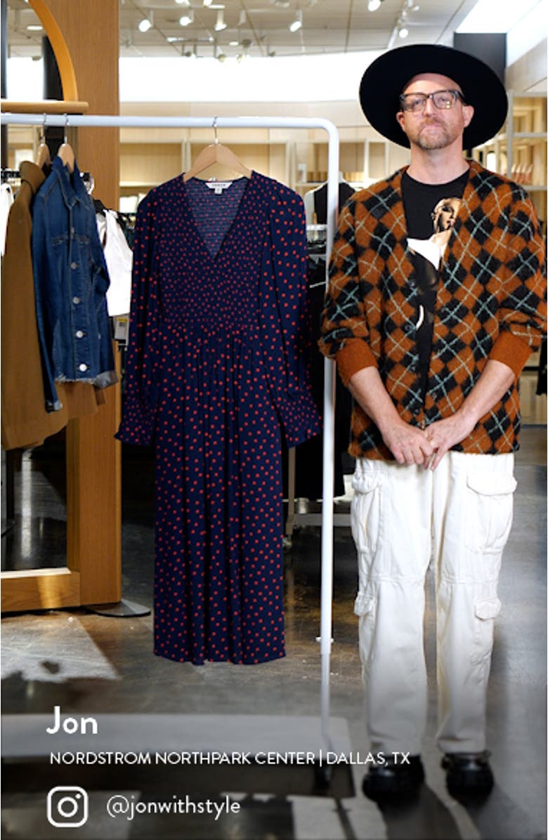 Gemma Dot Long Sleeve Midi Dress, sales video thumbnail