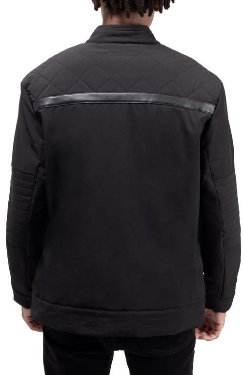X-ray Xray Faux Fur Lined Quilted Moto Jacket In Black