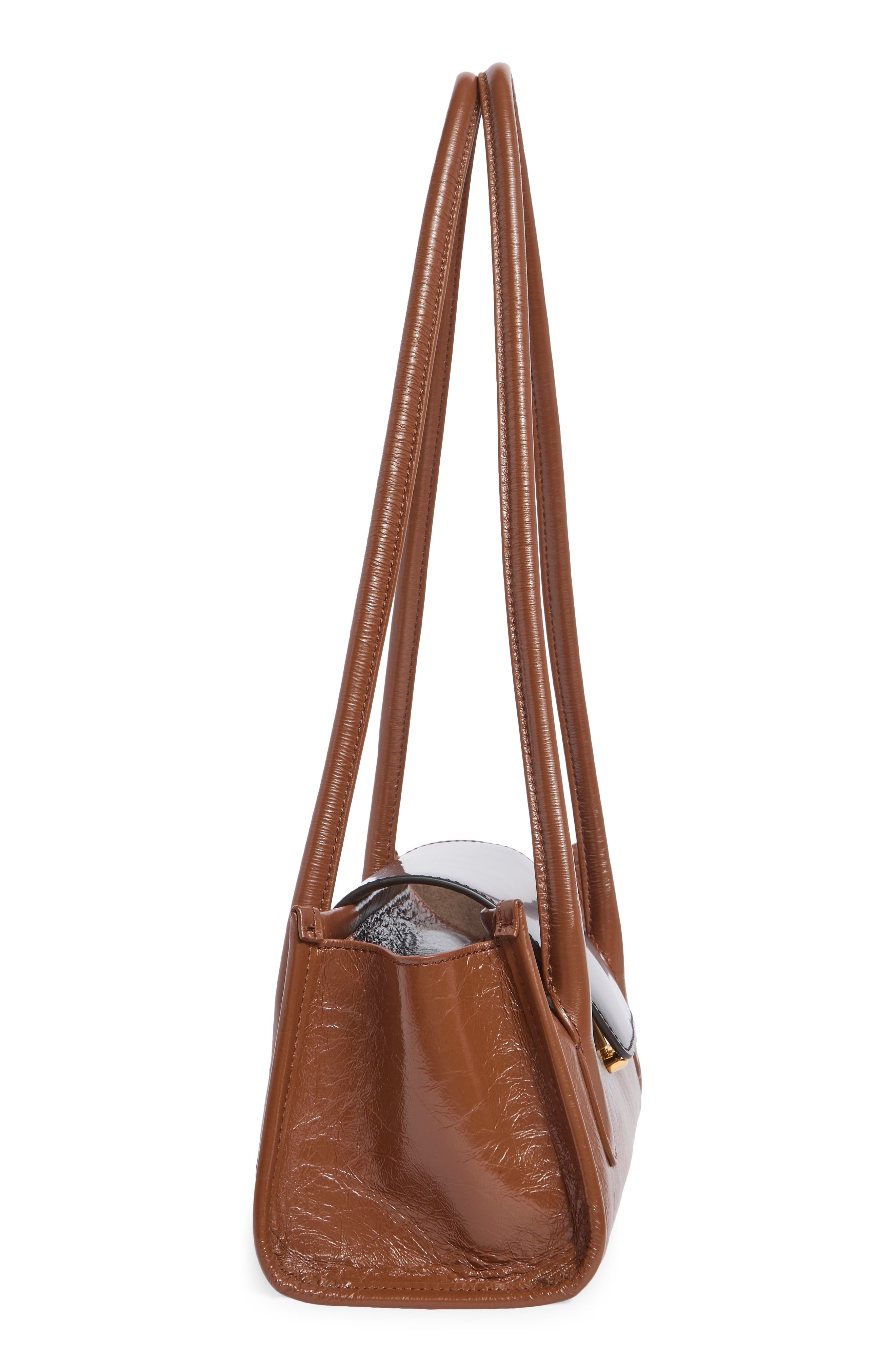 Trunkette Leather Shoulder Bag, Alternate, color, ZP312 RAW SIENNA/ REDWOOD