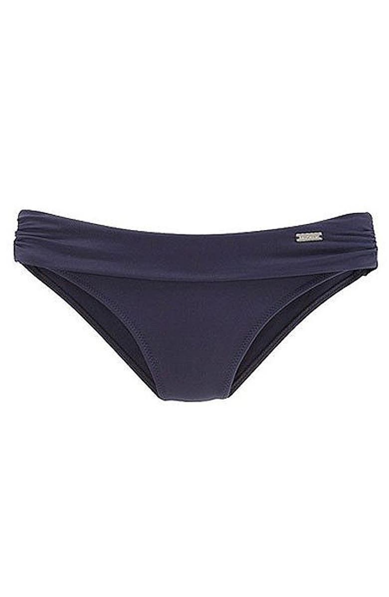 LASCANA Fold Over Classic Bikini Bottom, Alternate, color, Navy