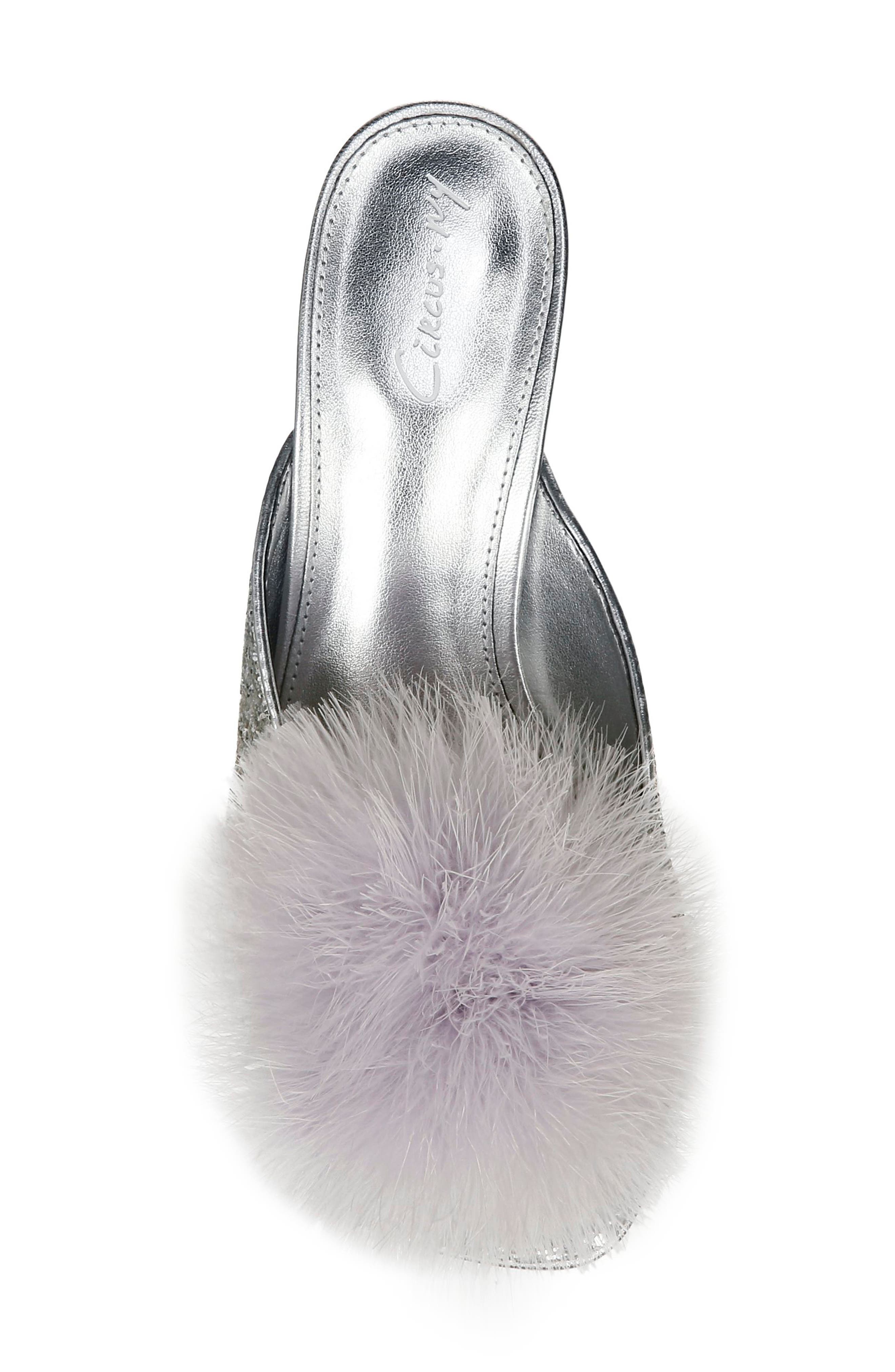 Circus NY by Sam Edelman Hadie Feather Fluff Glitter Mule, Alternate, color, 