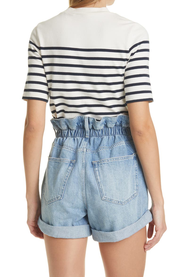 Mariner Stripe Short Sleeve Sweater, Alternate, color, BLANC MULTI
