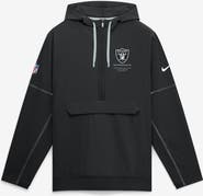 Nike Men's Nike Black Las Vegas Raiders Sideline Logo Glory Anorak Half-Zip Hooded Jacket