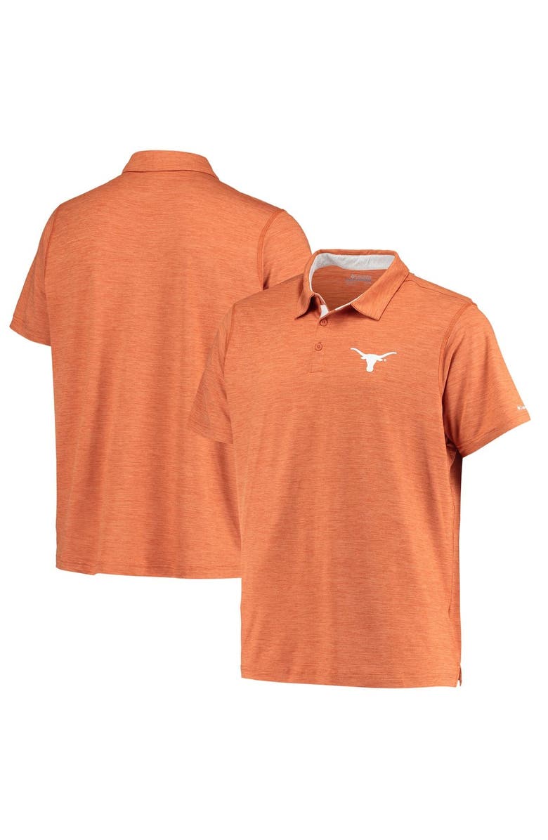 Columbia Men's Columbia Texas Orange Texas Longhorns Tech Trail Omni-Shade Polo, Alternate, color, Burnt Orange