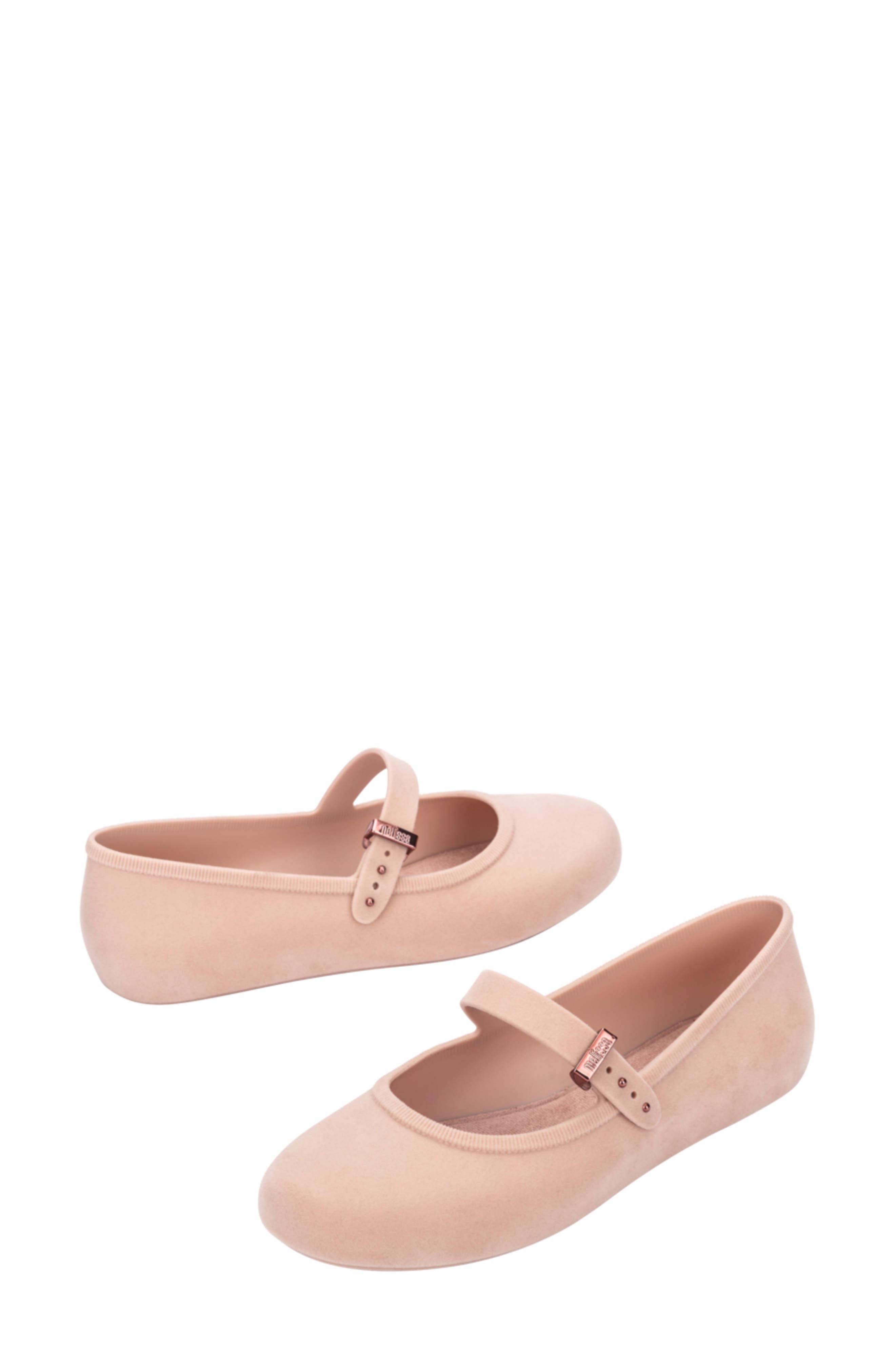 Melissa Soft Velvet Ballerina Flat, Alternate, color, Pink