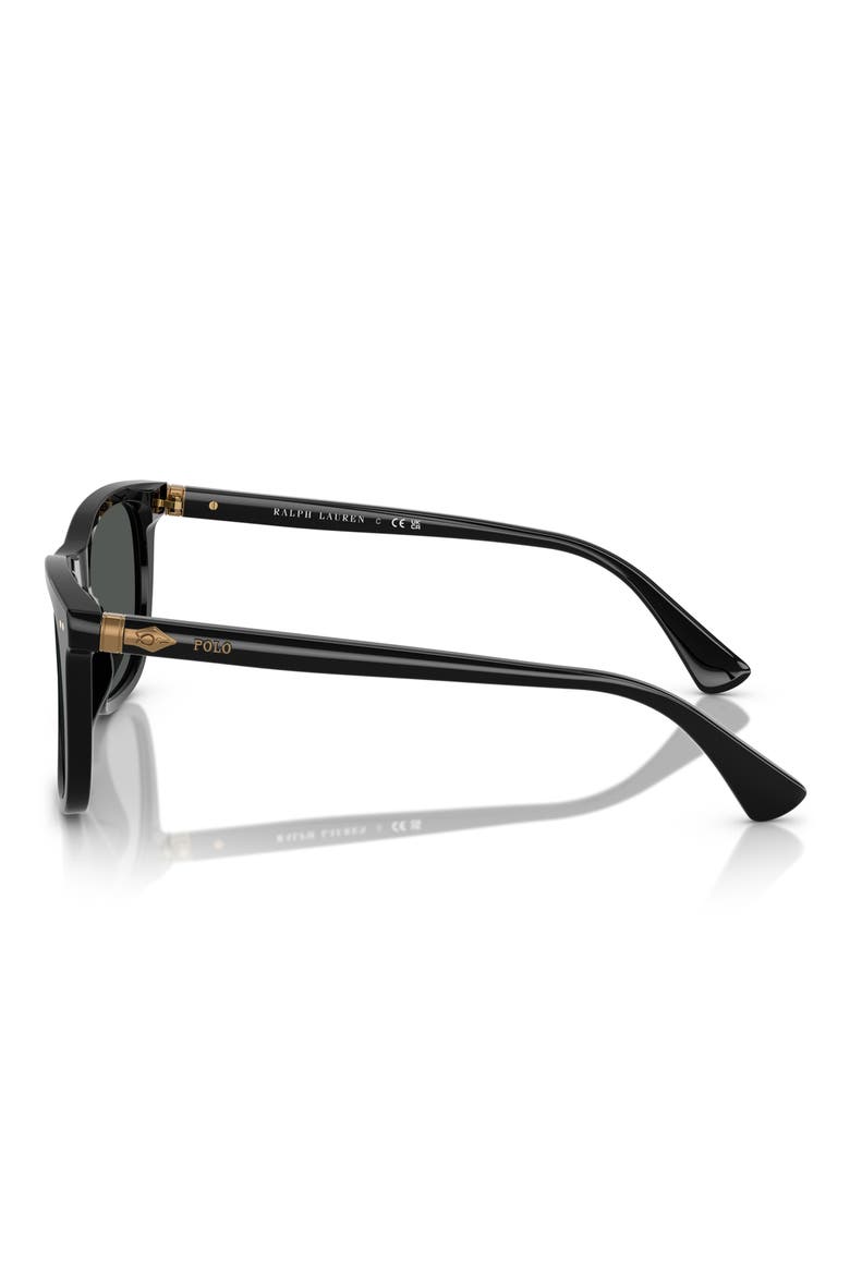 55mm Square Sunglasses, Alternate, color, SHINY BLACK