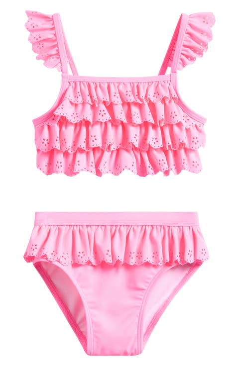 Kids' Ruffle Eyelet Two-Piece Swimsuit (Little Kid)