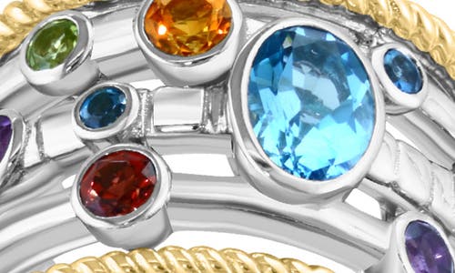 Effy Two-tone Semiprecious Stone Multiband Ring In Multi