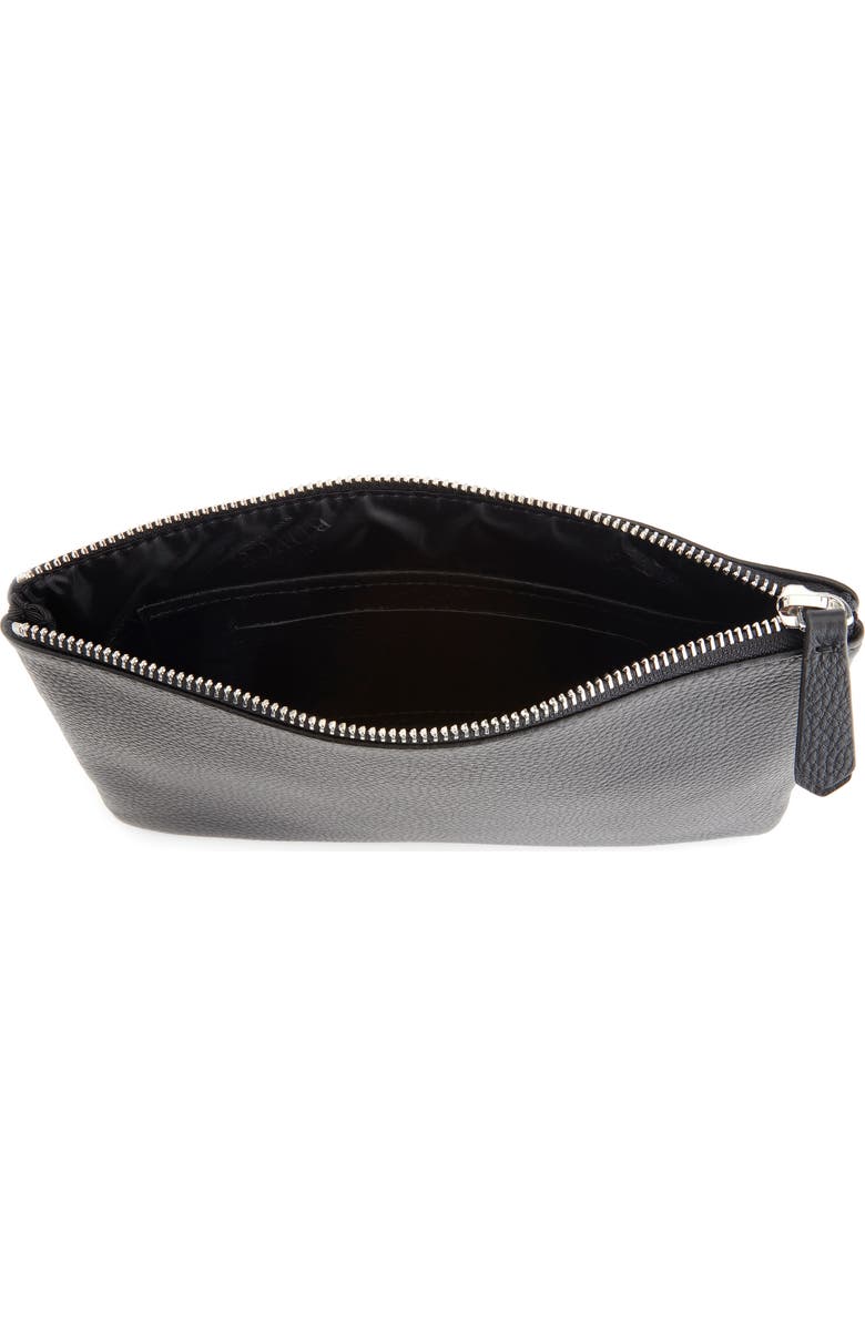 ROYCE New York Personalized Leather Travel Pouch, Alternate, color, Black- Deboss