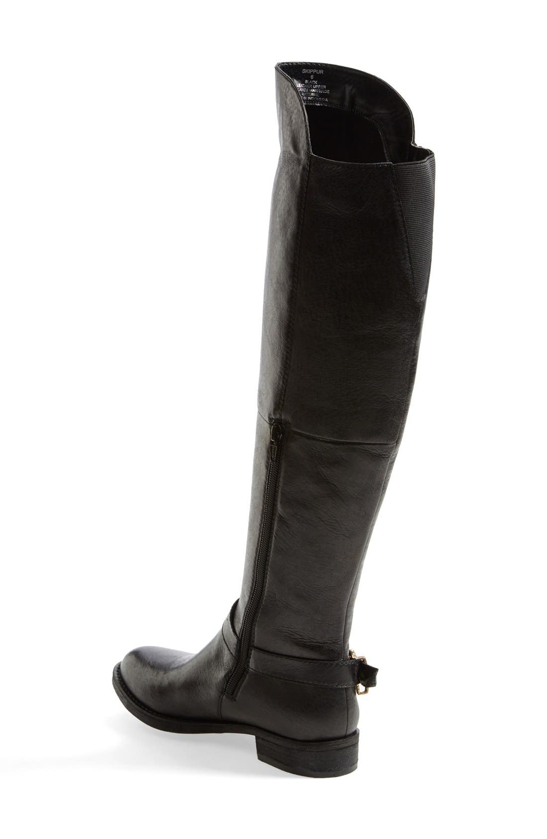 'Skippur' Over The Knee Boot, Alternate, color, BLACK LEATHER