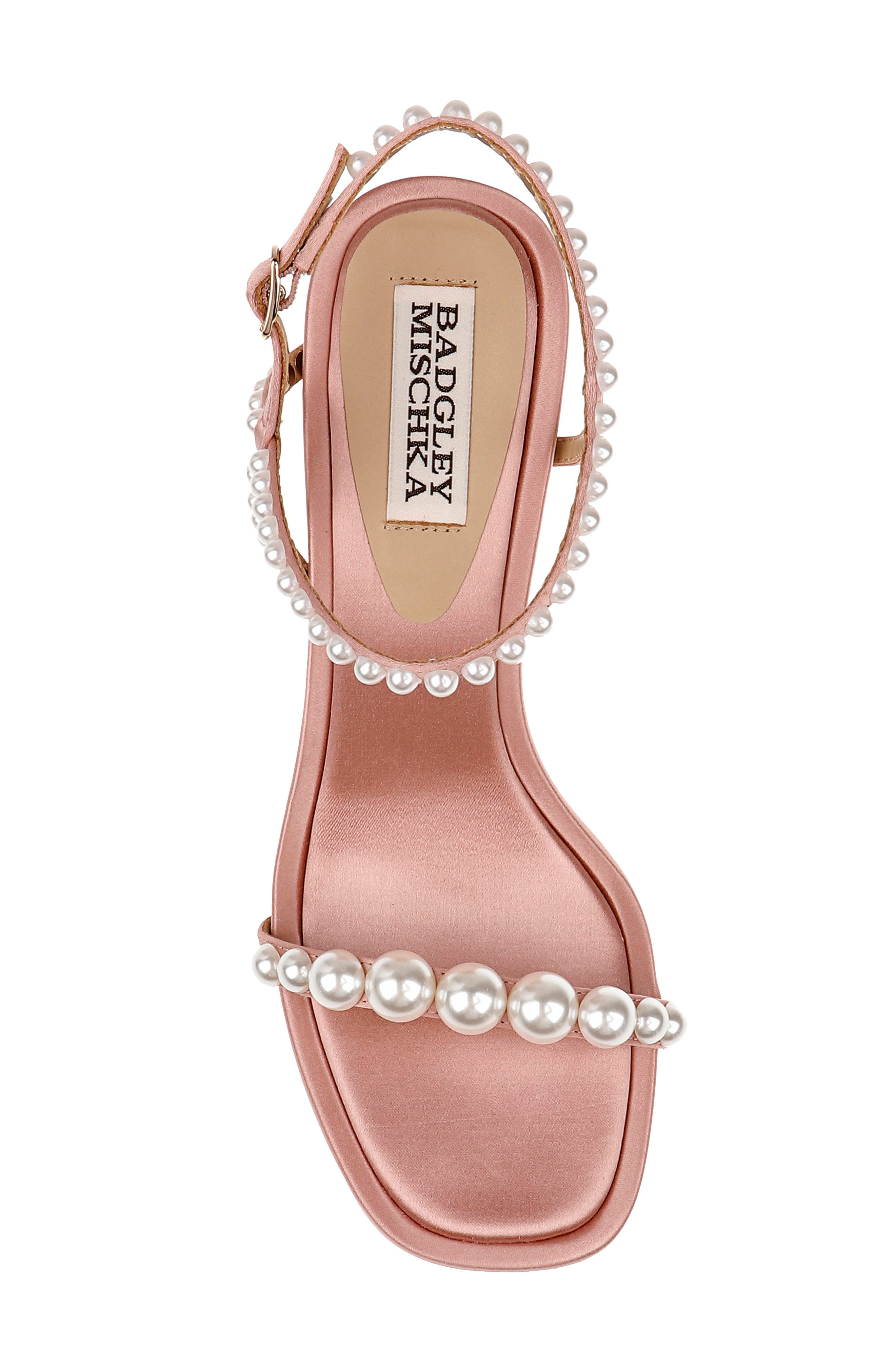 Badgley Mischka Collection Jolie Ankle Strap Sandal, Alternate, color, Blush Satin