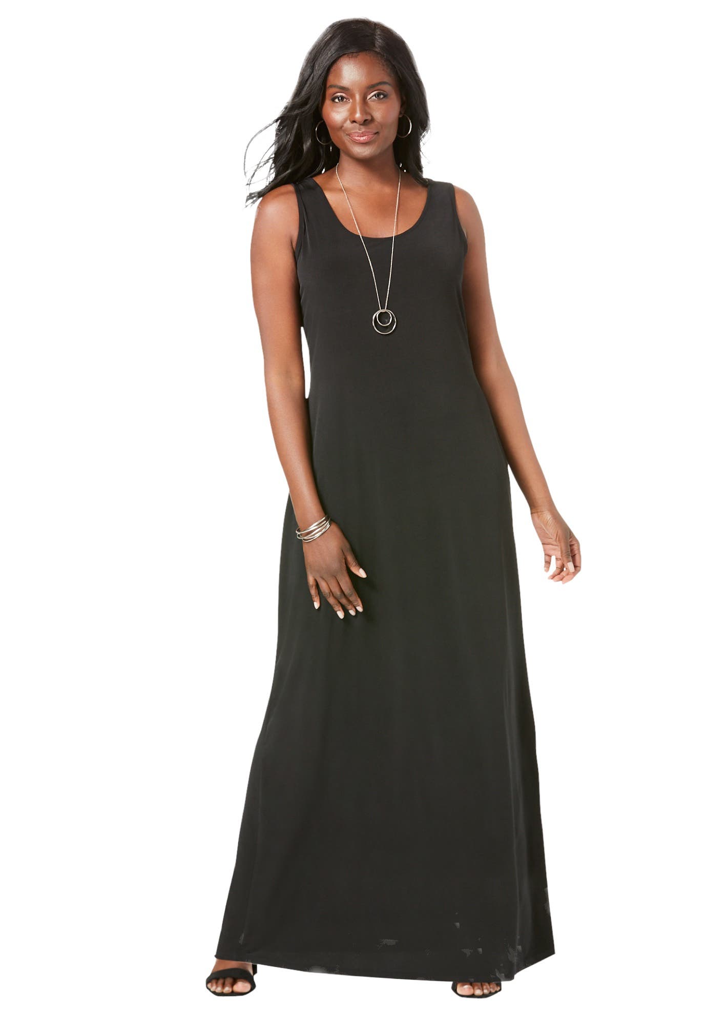 Jessica London Stretch Knit Tank Maxi Dress