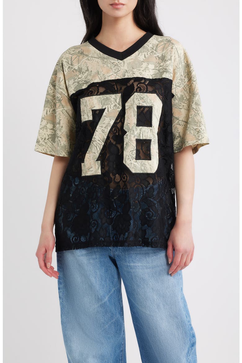 Lace 78 Camo V-Neck T-Shirt, Main, color, CAMO