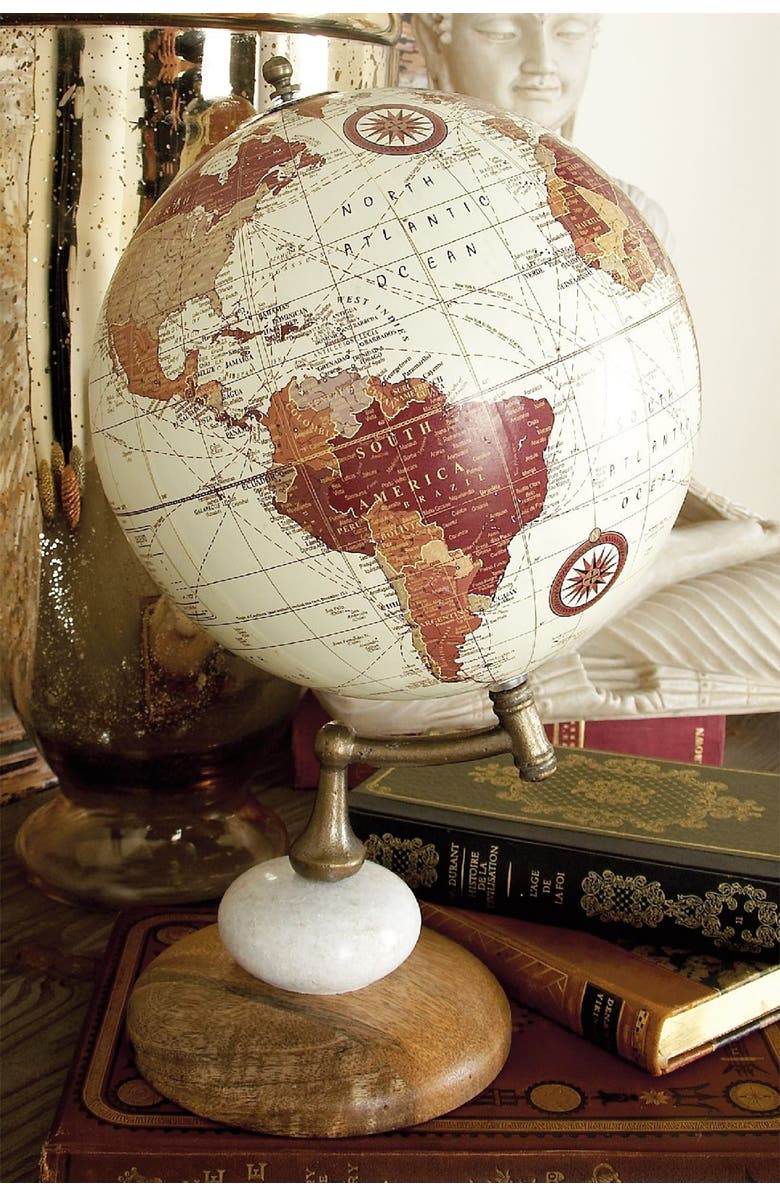 SONOMA SAGE HOME Cream Mango Wood Contemporary Globe Globe, Alternate, color,