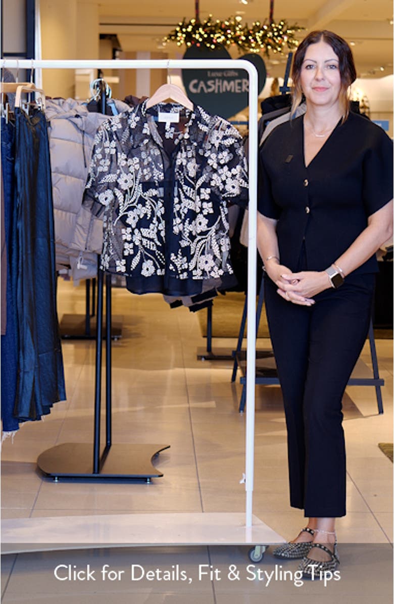 The Cotillion Embroidered Tulle Short Sleeve Button-Up Shirt, sales video thumbnail