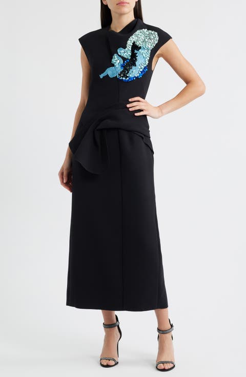 Yelford Sequin Cap Sleeve Midi Dress