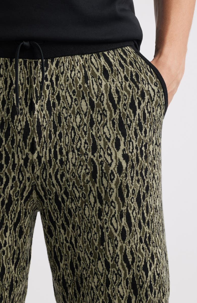 HUGO Sgoey Jacquard Knit Drawstring Shorts, Alternate, color, Open Green