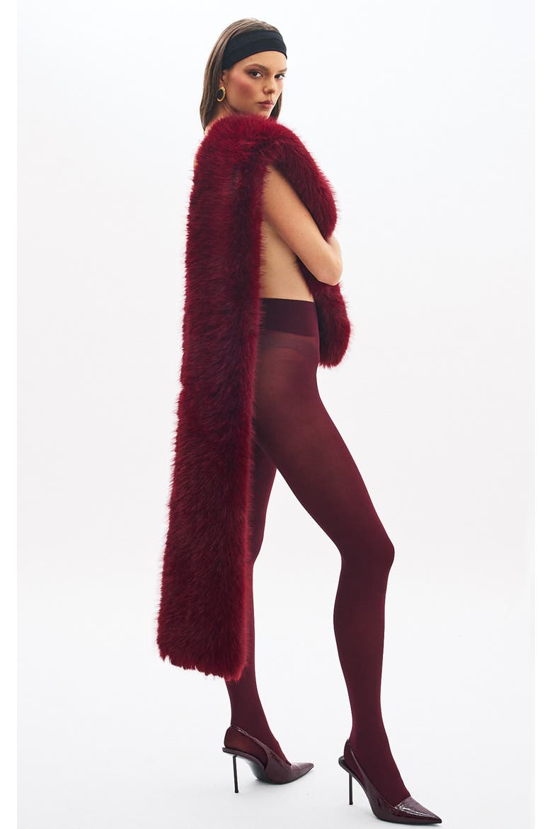 Jazmin Multi-wear Faux Fur Scarf, Alternate, color, Burgundy