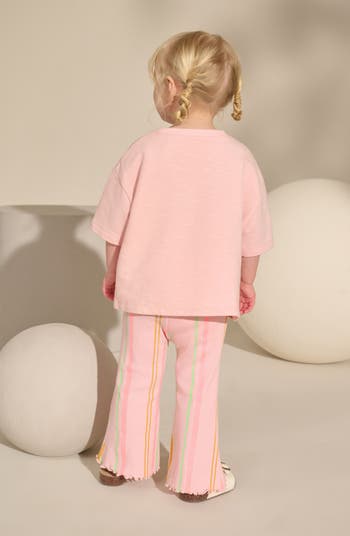 Kids' Cotton Graphic Sweatshirt & Stripe Leggings Set
