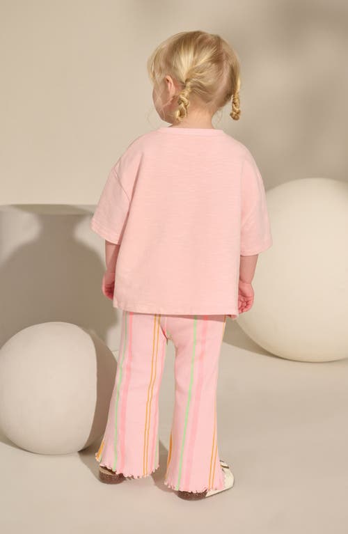 Next Kids' Cotton Graphic Sweatshirt & Stripe Leggings Set In Pink