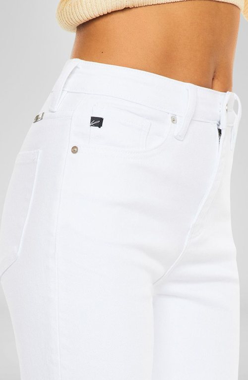 Kancan Piper Essentials High Rise Slim Straight Leg Jeans In White
