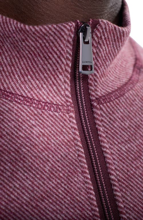 Bugatchi Brushed Cotton Blend Quarter Zip Pullover In Pink