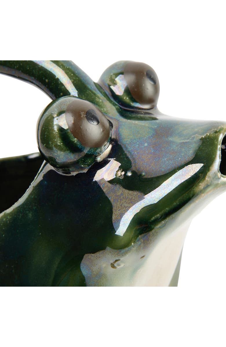 Storied Home Stoneware Frog Watering Pitcher, Alternate, color, Green