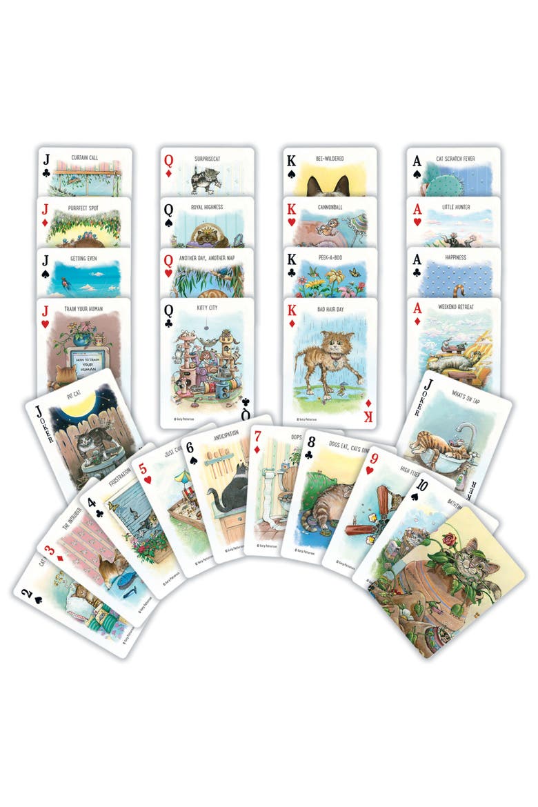 Cats Playing Cards, Alternate, color, Multicolor