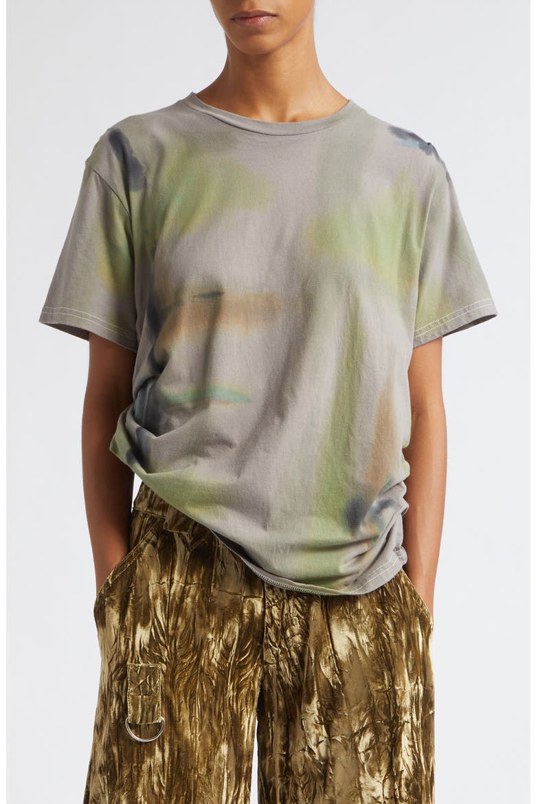 Sorrel Ruched T-Shirt, Main, color, PAINTED FOG